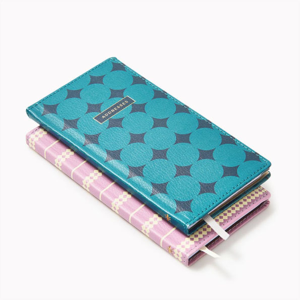 Teal Diamond Paper Wasp Slim Address Book