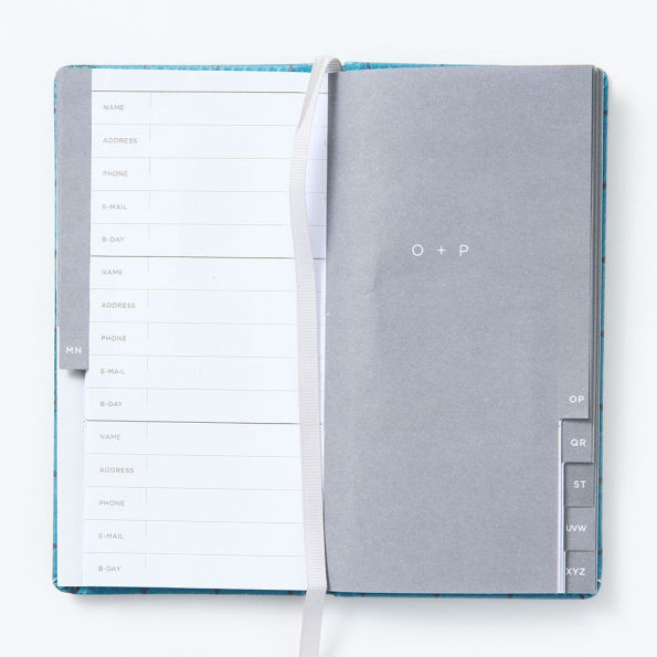 Teal Diamond Paper Wasp Slim Address Book