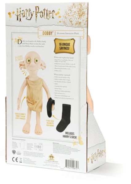 Harry Potter Dobby Electronic Interactive Plush with Sock 15 Unique phrases
