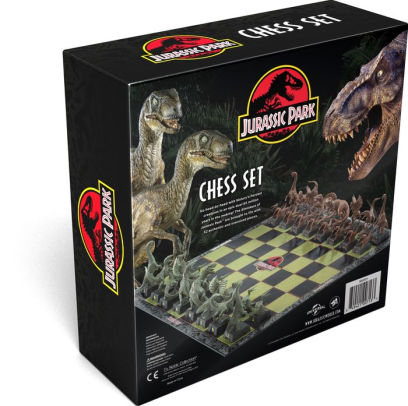 Jurassic Park Chess Set Dinosaurs 32 Pieces Chess Figures 18.5" X 18.5" Board 