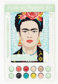 Title: Frida with Flowers (turquoise) 8x10 Paint-by-Number Kit