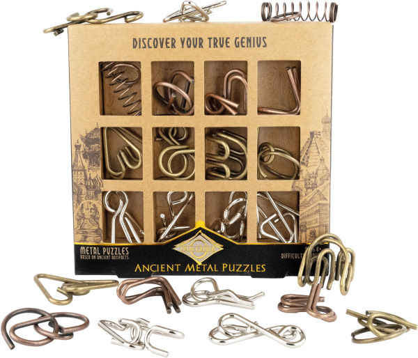 True Genius Metal - Set of 12 Brainteaser Puzzles