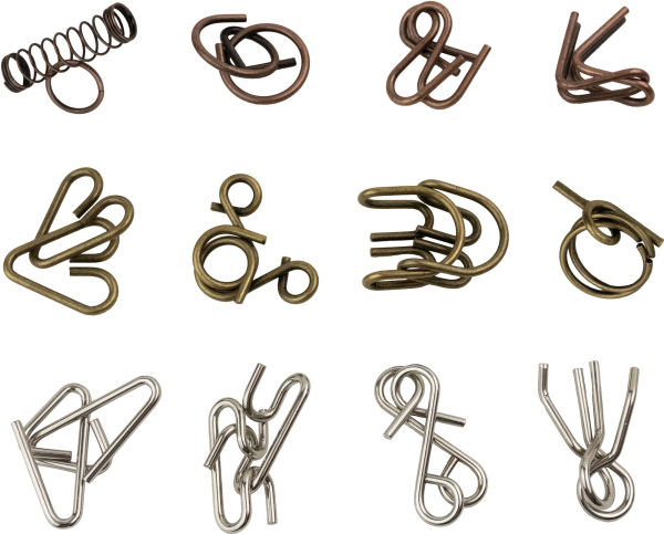 True Genius Metal - Set of 12 Brainteaser Puzzles