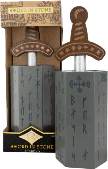 True Genius Sword & Stone Wooden Brainteaser Puzzle