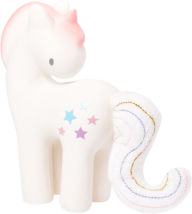 Title: My First Tikiri FairyTales Cotton Candy Unicorn Natural Rubber Rattle with Crinkle Tail