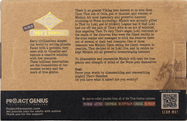 True Genius Thor's Hammer Brainteaser Puzzle