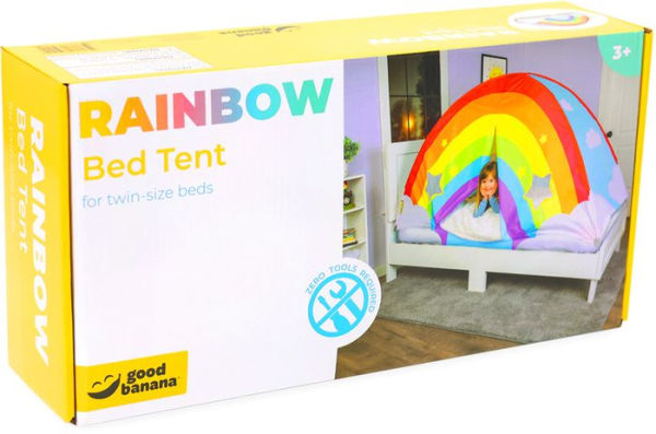 Good Banana Rainbow Bed Tent - Ventilated Indoor Play Tent with E-Z setup for Twin beds