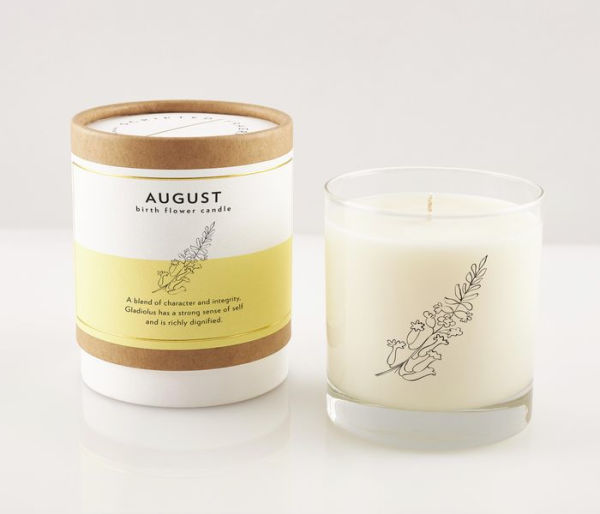 August Gladiolus Candle in Rocks Glass