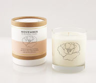 Title: November Peony Candle in Rocks Glass