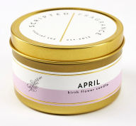 Title: April Sweet Pea Candle in Tin