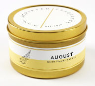 Title: August Gladiolus Candle in Tin