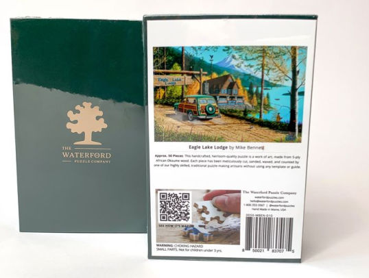 Eagle Lake Lodge, Hand-Cut Wooden Jigsaw Puzzle (50 Pieces)