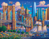 Alternative view 1 of Brooklyn Bridge, Hand-Cut Wooden Jigsaw Puzzle (100 Pieces)