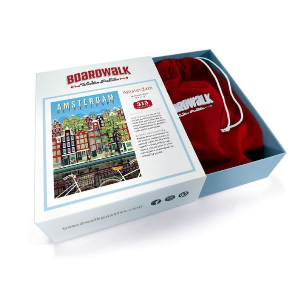 Amsterdam, Boardwalk Wooden Jigsaw Puzzle (Large Size - 300 Pieces)
