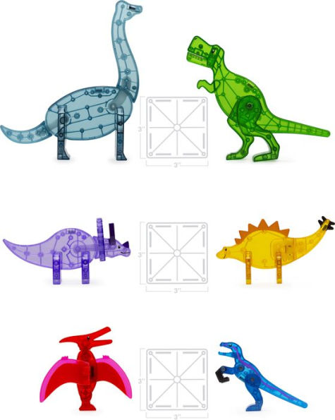 MAGNA-TILES Dino World XL 50-Piece Magnetic Construction Set, The ORIGINAL Magnetic Building Brand