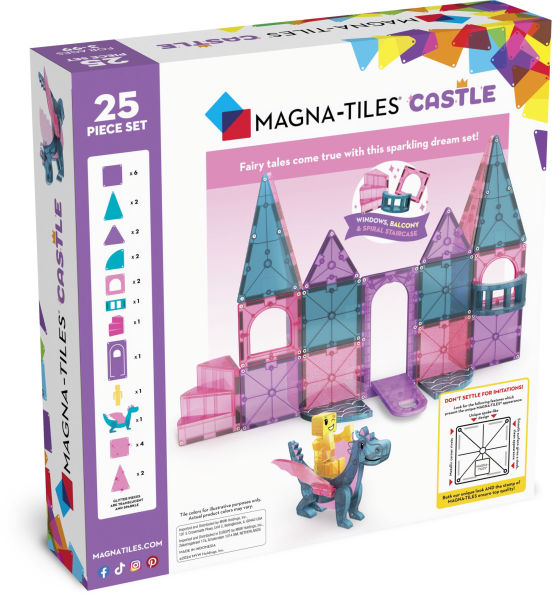 MAGNA-TILES Castle 25-Piece Magnetic Construction Set, The ORIGINAL Magnetic Building Brand