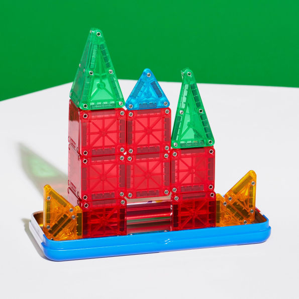 MAGNA-TILES microMAGS Travel 26-Piece Magnetic Construction Set - Bold Colors, The ORIGINAL Magnetic Building Brand