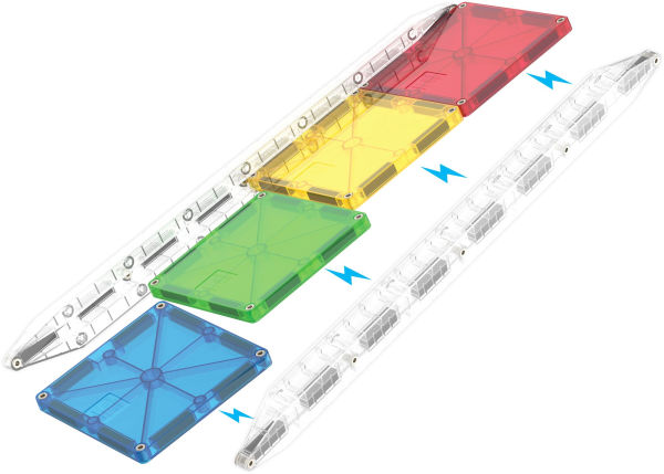 MAGNA-TILES® Rail Racers Deluxe 90-Piece Magnetic Construction Set, The Original Magnetic Building Brand