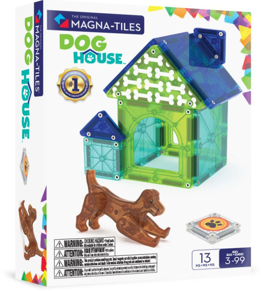 MAGNA-TILES® Dog House 13-Piece Magnetic Construction Set, The Original Magnetic Building Brand