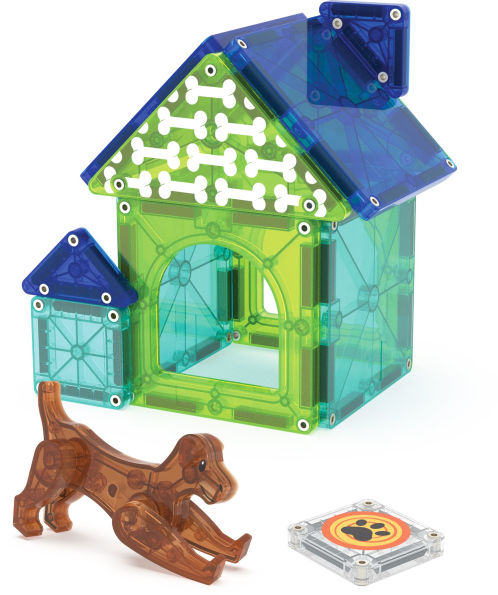 MAGNA-TILES® Dog House 13-Piece Magnetic Construction Set, The Original Magnetic Building Brand