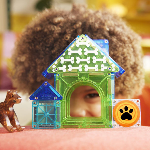 MAGNA-TILES® Dog House 13-Piece Magnetic Construction Set, The Original Magnetic Building Brand