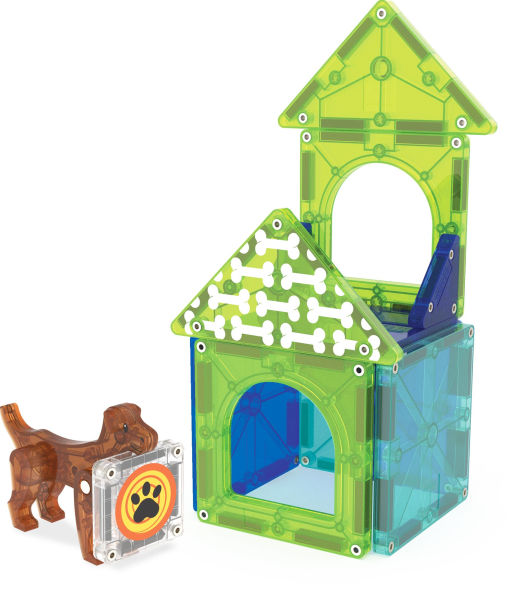 MAGNA-TILES® Dog House 13-Piece Magnetic Construction Set, The Original Magnetic Building Brand