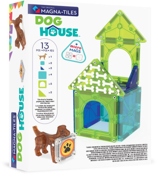 MAGNA-TILES® Dog House 13-Piece Magnetic Construction Set, The Original Magnetic Building Brand