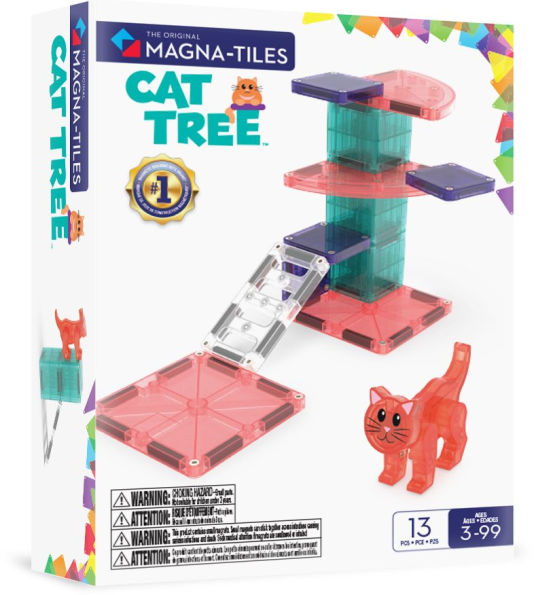 MAGNA-TILES® Cat Tree 13-Piece Magnetic Construction Set, The Original Magnetic Building Brand