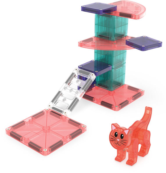 MAGNA-TILES® Cat Tree 13-Piece Magnetic Construction Set, The Original Magnetic Building Brand