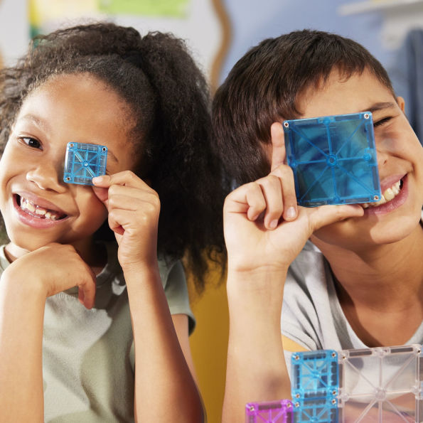 MAGNA-TILES® Travel Set Deluxe 55-Piece Magnetic Construction Set, The Original Magnetic Building Brand