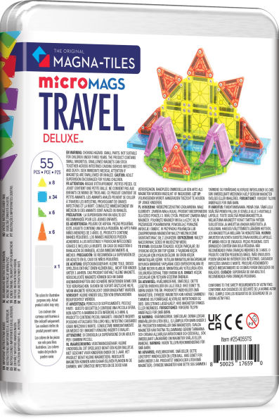 MAGNA-TILES® Travel Set Deluxe 55-Piece Magnetic Construction Set, The Original Magnetic Building Brand