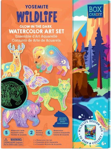 Yosemite Wildlife Glow In The Dark Watercolor Art