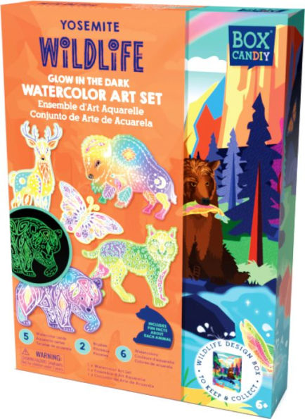 Yosemite Wildlife Glow In The Dark Watercolor Art
