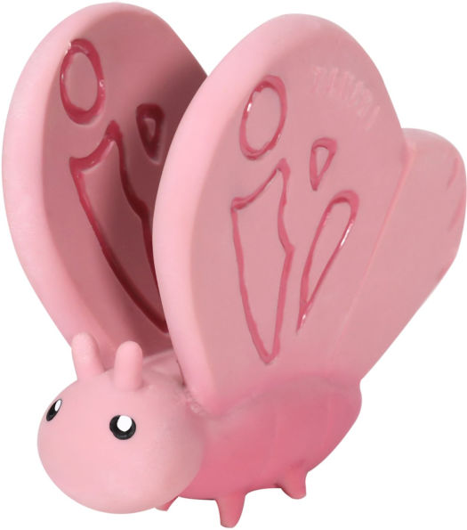 My First Tikiri Garden Friends Butterfly Natural Rubber Teether, Rattle & Bath Toy