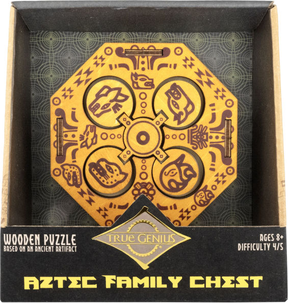 True Genius Aztec Family Chest Wooden Brainteaser Puzzle