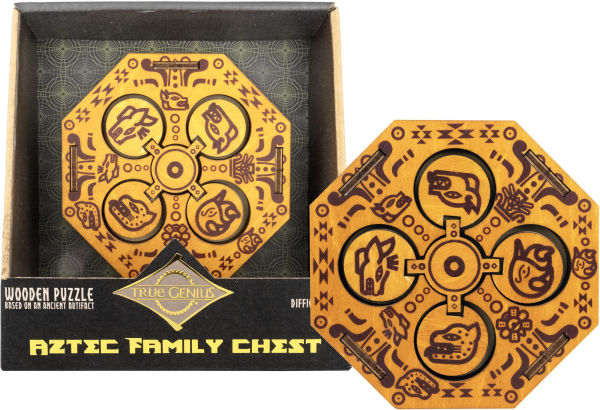 True Genius Aztec Family Chest Wooden Brainteaser Puzzle