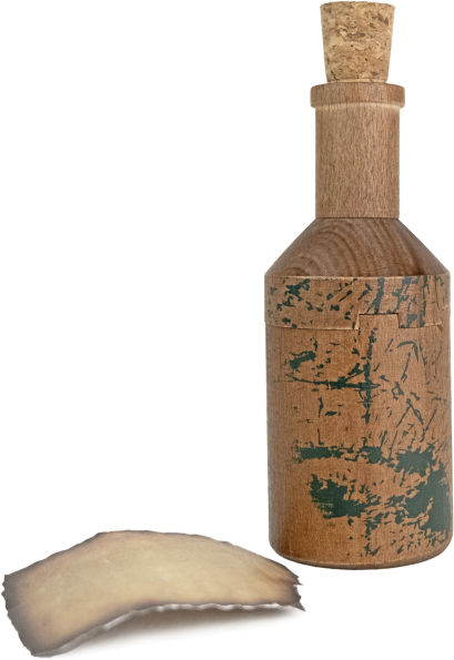 True Genius Message in a Bottle Wooden Brainteaser Puzzle