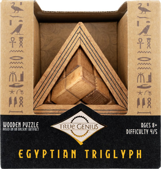 True Genius Egyptian Triglyph Wooden Brainteaser Puzzle