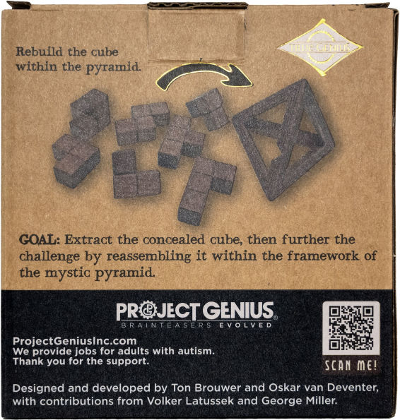 True Genius Egyptian Triglyph Wooden Brainteaser Puzzle