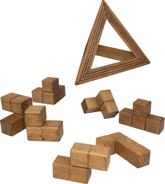 True Genius Egyptian Triglyph Wooden Brainteaser Puzzle