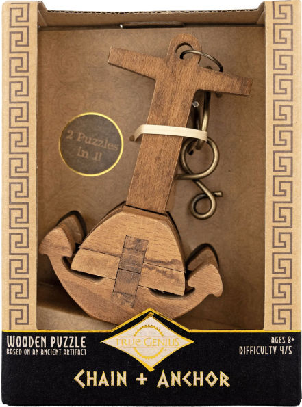 True Genius Chain & Anchor Wooden Brainteaser Puzzle