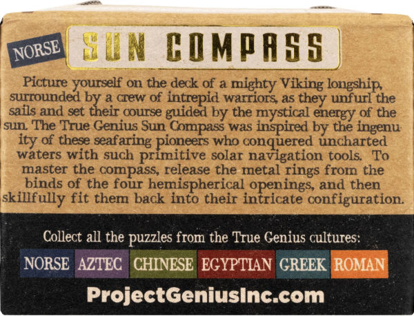 True Genius Sun Compass Wooden Brainteaser Puzzle