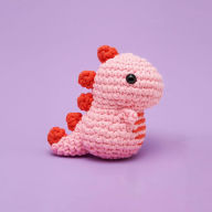 Title: Pink Fred the Dinosaur, The Woobles Beginner Crochet Kit