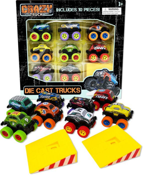 Die Cast Pull Back Trucks 10pc Set