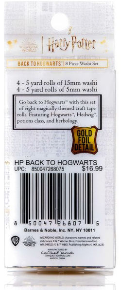 Harry Potter Back To Hogwarts Set of 8 Washi Tapes