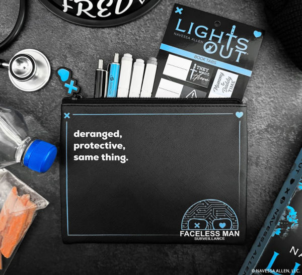 Lights Out Faceless Man Surveillance Pencil Pouch