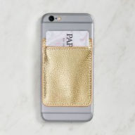 Title: Gold Faux Leather Phone Pocket