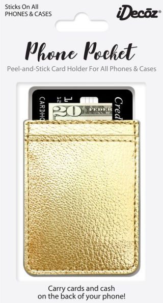 Gold Faux Leather Phone Pocket