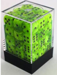 Title: Vortex 12mm d6 Bright Green and Black Dice Block