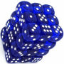 Translucent 12mm D6 Blue/White Dice Block